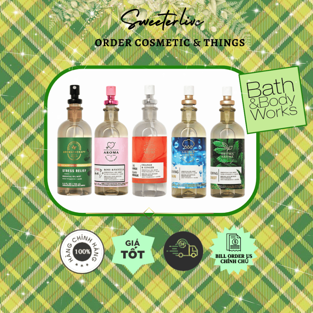 [Bill US] XỊT THƯ GIẢN AROMA BATH AND BODY WORKS - ESSENTIAL OIL MIST