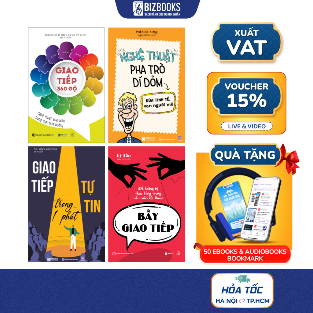 Sách Nghệ Thuật Pha Trò Dí Dỏm, Bẫy Giao Tiếp, Giao Tiếp 360 Độ, Giao Tiếp Tự Tin Trong 1 Phút, Ứng 