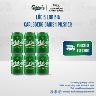  Lốc 6 lon Bia Danish Pilsner Carlsberg  330ml lon  - Độ cồn 5% 
