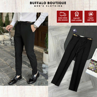  Quần Âu Nam Lờ Vê Đính Logo Vàng 2 Bên Hông Siêu Sang- Quần Âu Nam Nữ Lờ Vê Đính Logo kim Loại Siêu Đẹp 