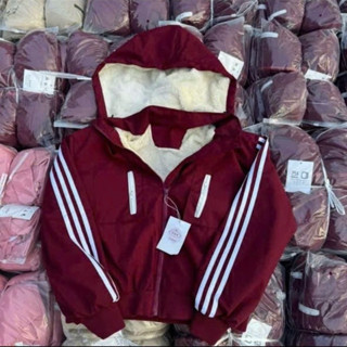  Ao Phao Nữ Trần lông 2 Lớp Áo Khoac Gió Dày Dặn Tay Sọc Viền Dáng trẻ trung 