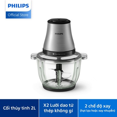 Máy Xay Thịt Philips HR1503/00 2 Lít|500W| cối thủy tinh - Hàng Chính Hãng