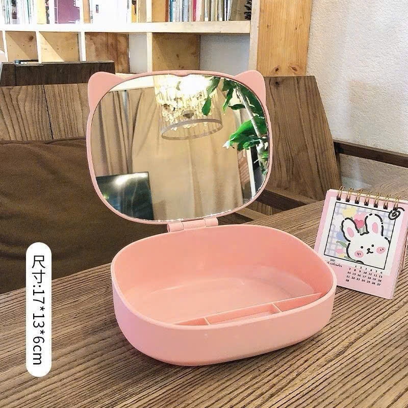 HỘP ĐỰNG ĐỒ MAKEUP KÈM GƯƠNG - PHỤ KIỆN ĐỰNG ĐỒ MAKEUP TIỆN LỢI, CÓ GƯƠNG DÙNG MAKEUP