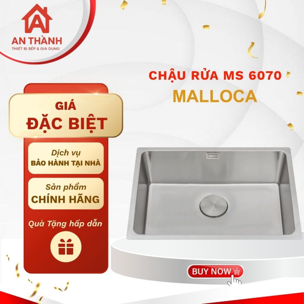 Chậu Rửa Chén Bát Inox Malloca MS 6070 - Dày Chắc Chắn Bền Bỉ