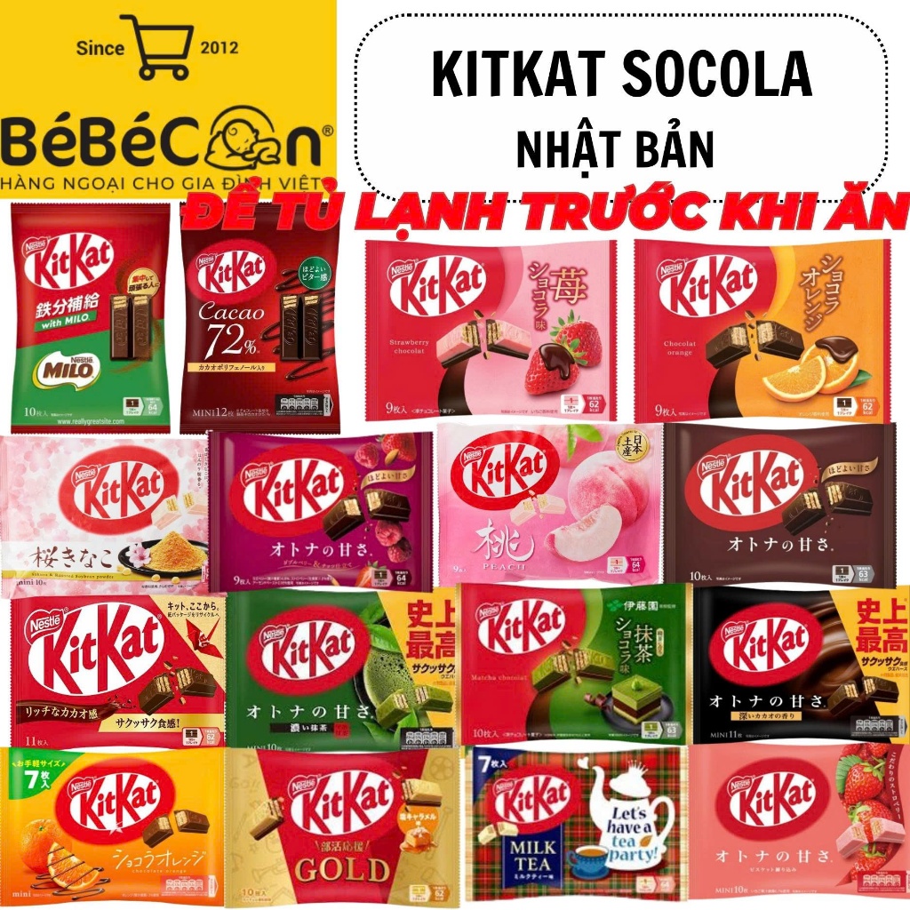 [MIX ĐỦ VỊ] Kitkat Socola_Hộp quà Kitkat_ CÓ THỂ BỊ CHẢY KHI VẬN CHUYỂN_Hàng chuẩn ngon Nội Địa Nhật