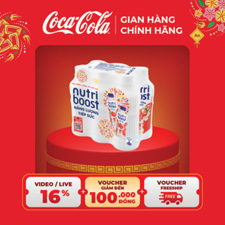  Lốc 6 Chai Sữa Nutriboost Thế Hệ Mới Hương Dâu 297ml Chai Coca-Cola Official Store SALE 12.12_SP 