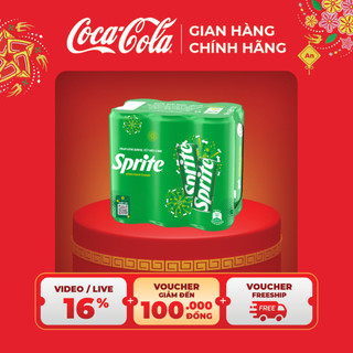  Lốc 6 Lon Nước Ngọt Giải Khát Có Gas Sprite Hương Chanh 320ml Lon Coca-Cola Official Store SALE 12.12_SP 