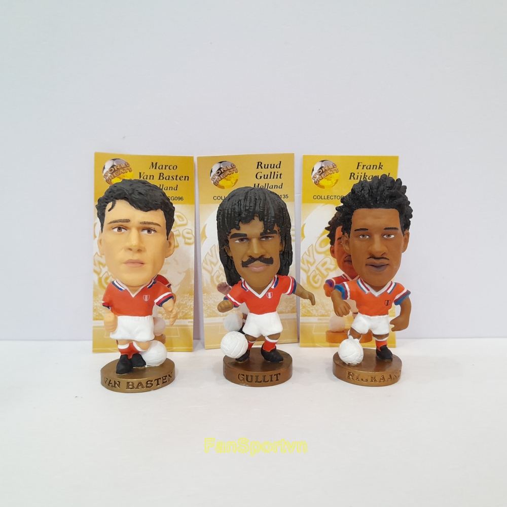 Set 3 mô hình tượng cầu thủ Rijkaard Basten Gullit Netherlands Hà Lan 1992 1988 corinthian CG096 CG0