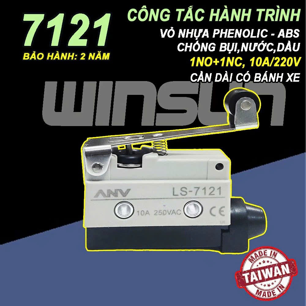 Công tắc hành trình 7121 (AZ-7121) kín nước giới hạn hành trình, chất lượng tốt, Đài Loan ANV, BH: 2