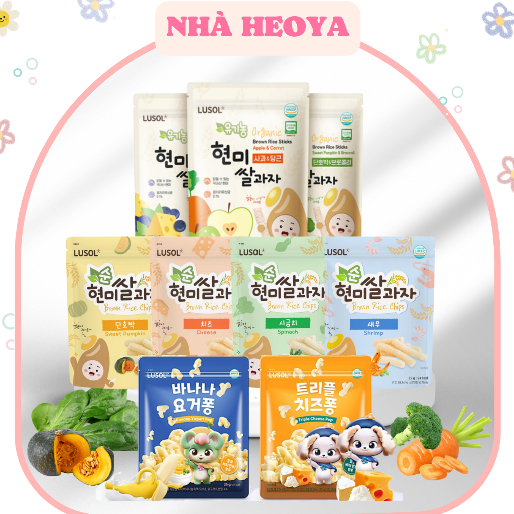 <Date mới> BÁNH ĂN DẶM LUSOL BÁNH QUE GẠO LỨT HỮU CƠ BÁNH BỎNG HÀN QUỐC