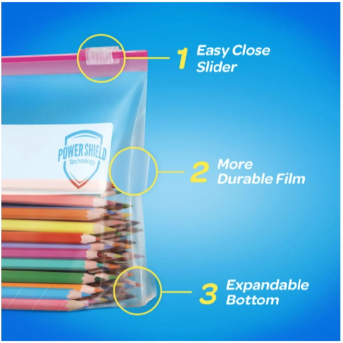 HỘP 48 TÚI KHÓA KÉO TRỮ THỰC PHẨM Ziploc Slider Storage Bags 946ml (1 quart)