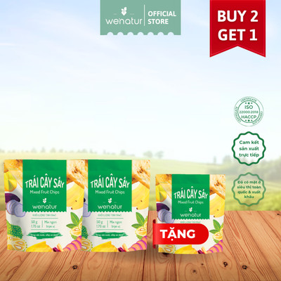 [COMBO GIÁ TỐT] Combo 2 Trái Cây Sấy Thập Cẩm Không Đường We'natur 50g ( Tặng 1 Trái cây thập cẩm 50g)