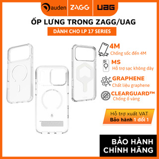   iPhone 17 Series  Ốp lưng trong suốt Zagg UAG chống sốc chống ố vàng mặt lưng - Hàng chính hãng 