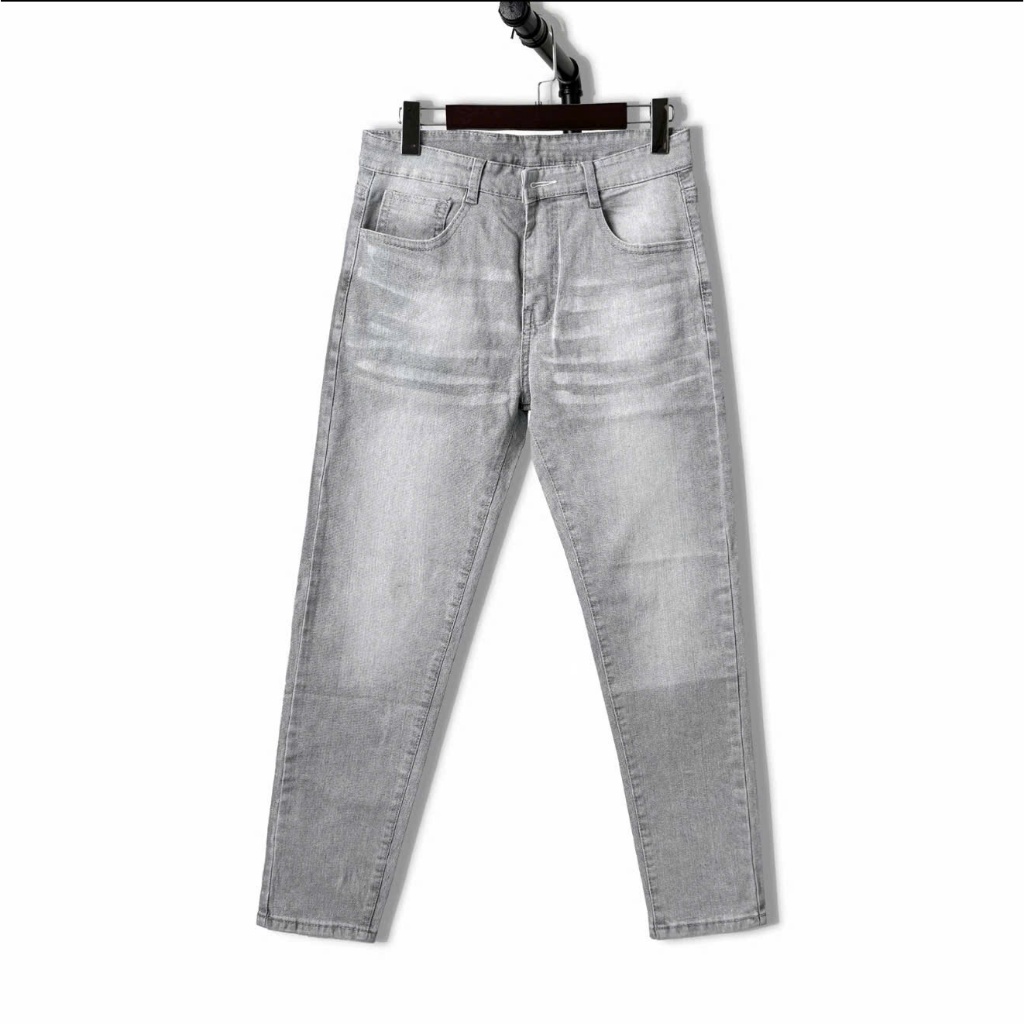 Quần jean nam xám trơn cao cấp sang co giãn tốt màu dễ mang Menswear Pants