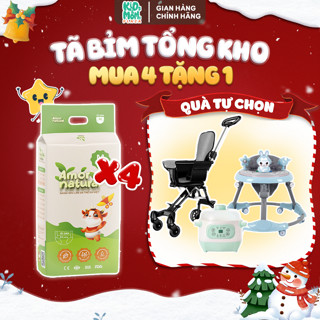  4A   TẶNG XE ĐẨY GẤP GỌN XE TRÒN  COMBO 4 bịch tã bỉm quần dán Amor Natural mỏng thoáng size NB S M L XL 2XL 3XL 4XL 