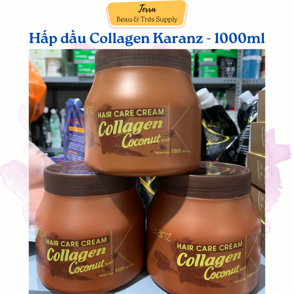 Hấp dầu, ủ tóc Collagen Dừa Karanz - 1000ml (Dừa - Bơ)