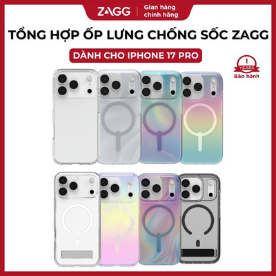 [iPhone 17 Pro] Ốp lưng chống sốc ZAGG bảo vệ với Graphene, hạn chế ố vàng, hỗ trợ sạc không dây và MagSafe