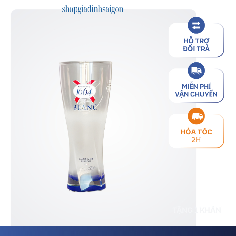 BỘ 6 LY BIA CAO 330ML NHẬP KHẨU LOGO 1664 BLANC