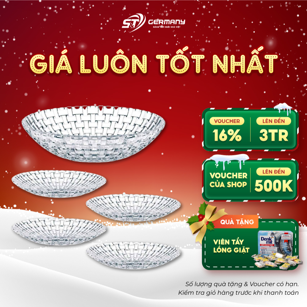 Set 5 Đĩa Pha lê Nội Địa Đức Nachtmann Bossa Nova 98369 Thiết Kế Tinh Tế Sang Trọng Cao Cấp GermanyS