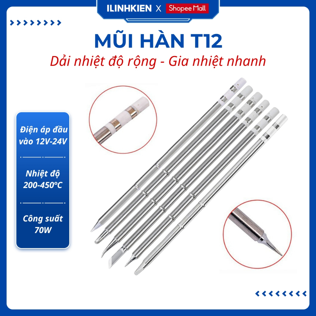  Mũi hàn T12 xịn mũi hàn đảm bảo chất lượng ilinhkien 