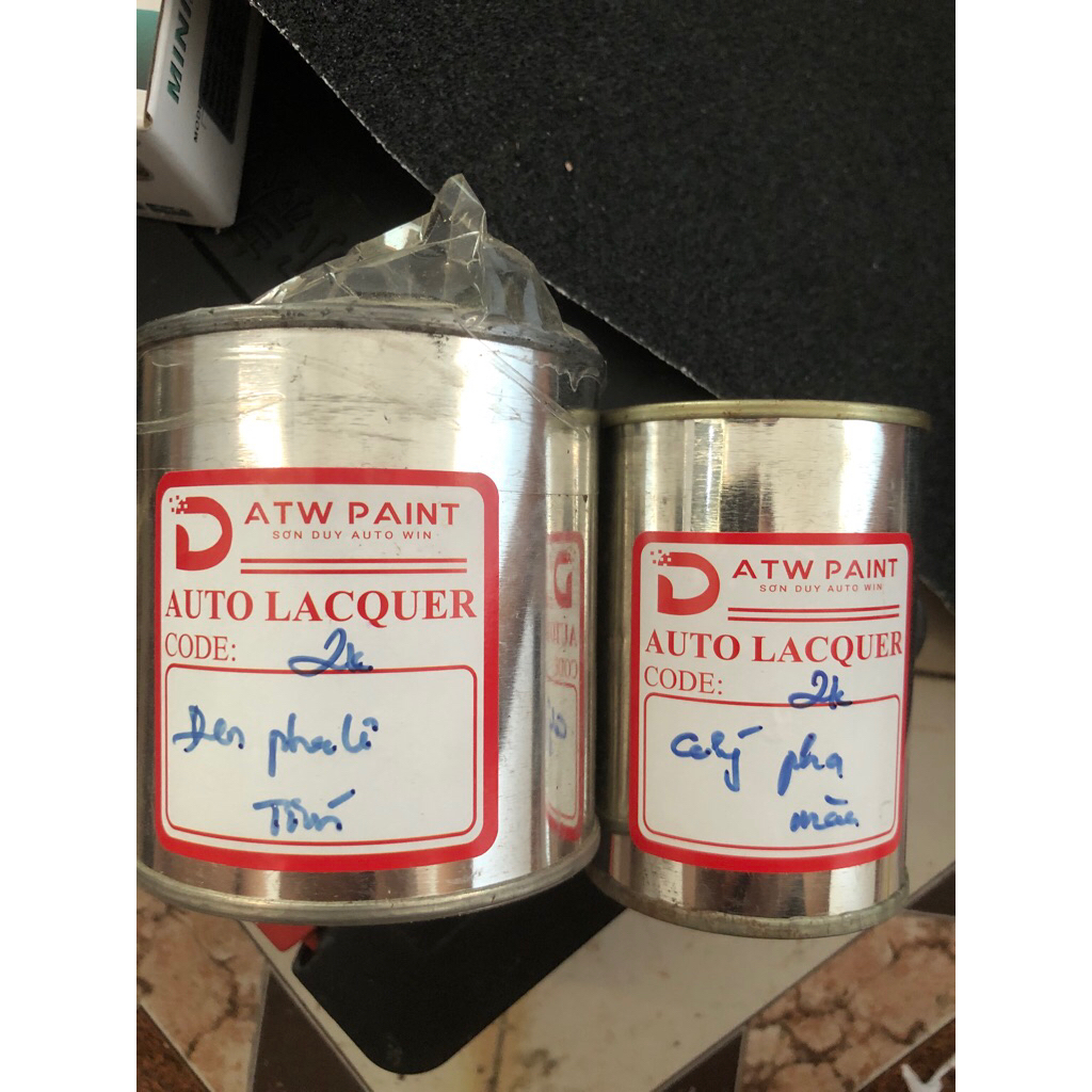 Sơn oto xe máy 2k Sơn đen pha Lê tím và hộp cứng 2k