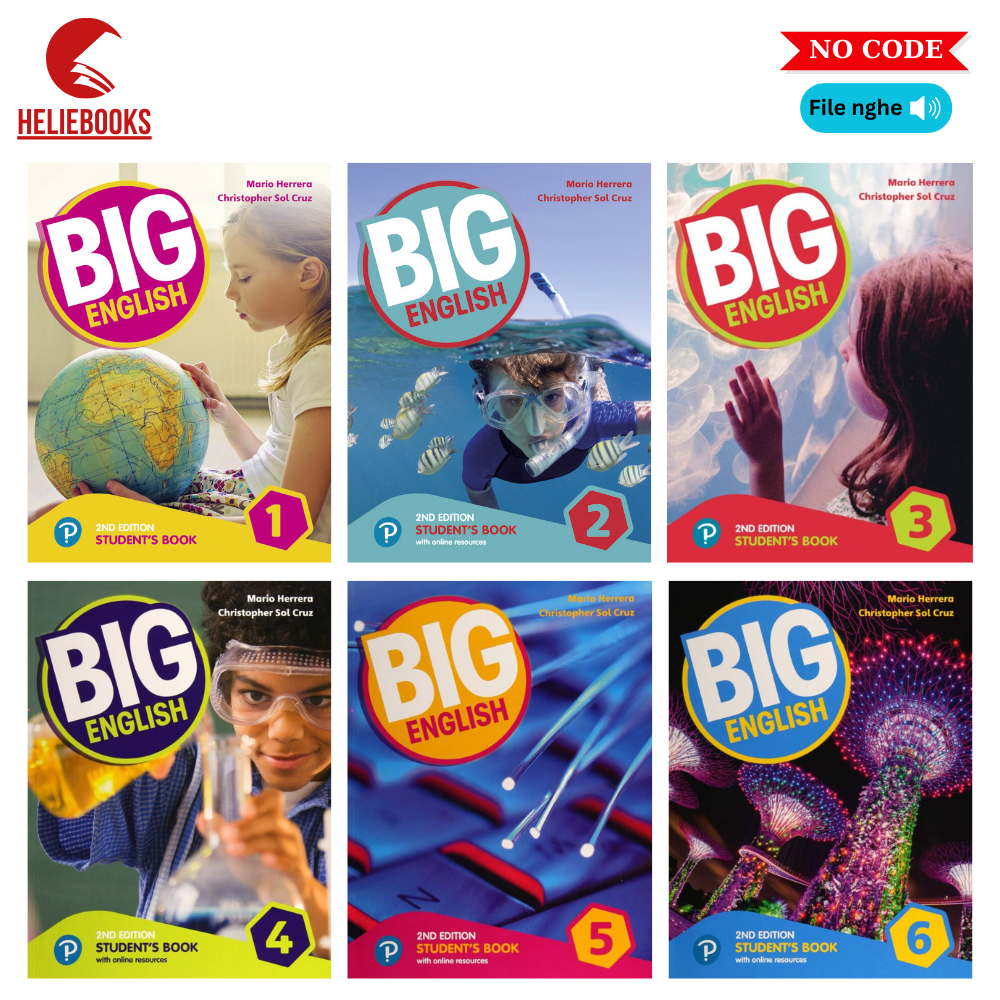 Sách - Big English 2nd edition - Level 1,2,3,4,5,6 (KHONG CÓ CODE) - Bản in màu Laser, Tặng audio mp