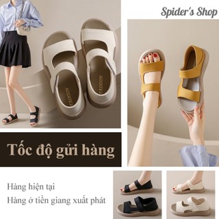  Dép sandal nữ size lớn, đế mềm chống trượt, hai kiểu đi, trắng, đen, vàng EU: 35-42