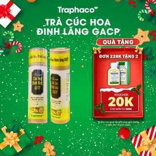 Trà Cúc Hoa Đinh Lăng GACP Traphaco - Hỗ trợ Ngủ Ngon, An Thần, Giảm Căng Thẳng (Lọ 10 viên x 4g)