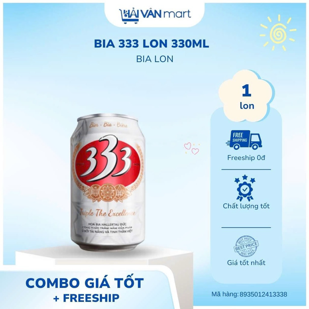 ( Combo 2 lon) Bia 333 lon 330ml