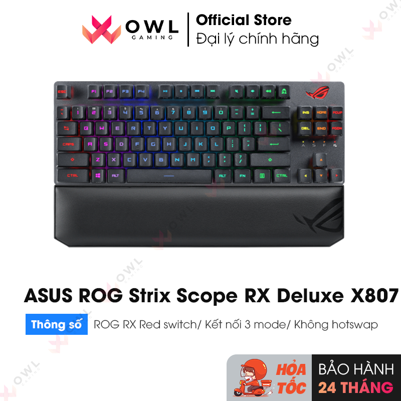 Bàn phím cơ ASUS ROG Strix Scope RX TKL Wireless Deluxe X807 (hàng chính hãng)