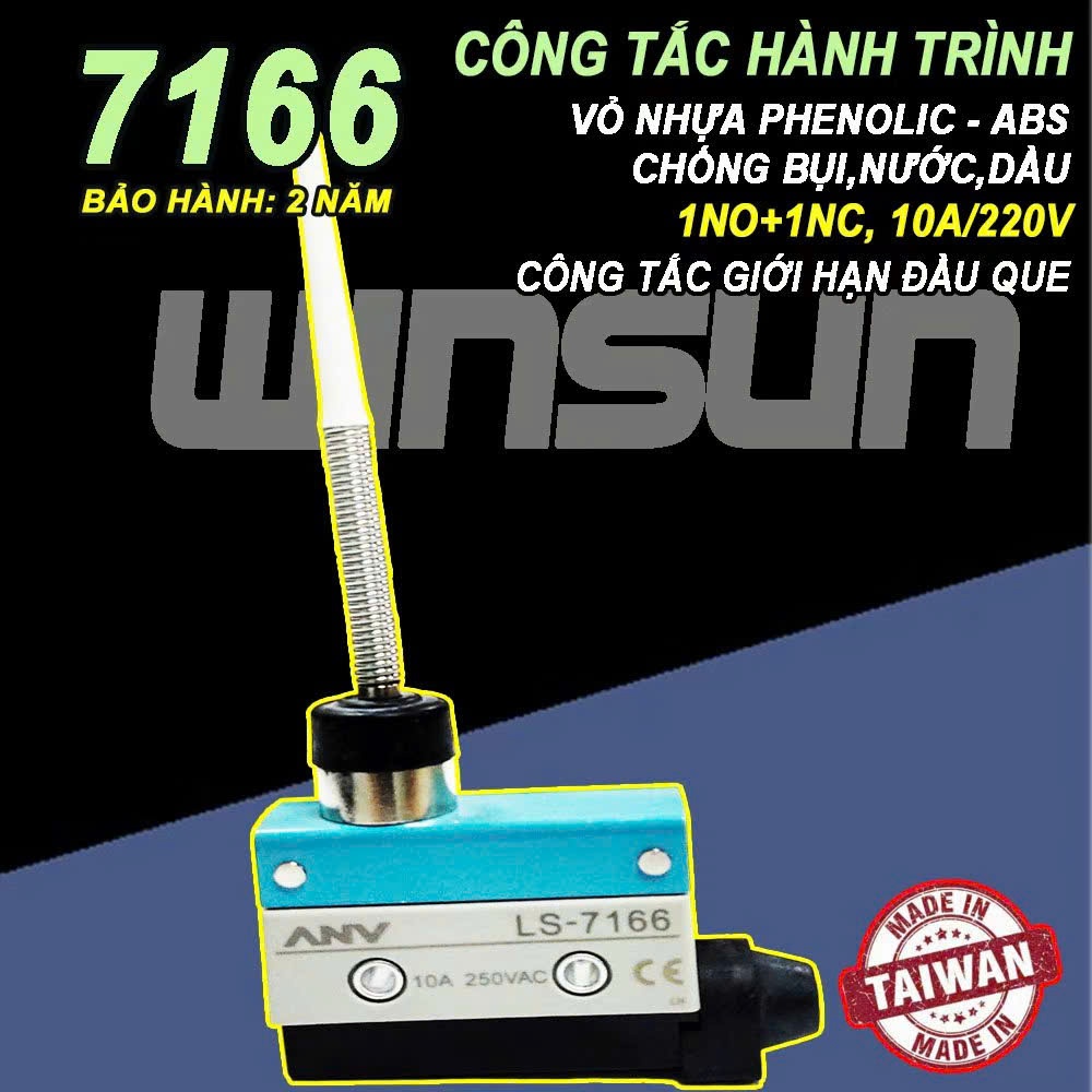 Công tắc hành trình 7166 (AZ-7166) kín nước giới hạn hành trình, chất lượng tốt, Đài Loan ANV, BH:2 