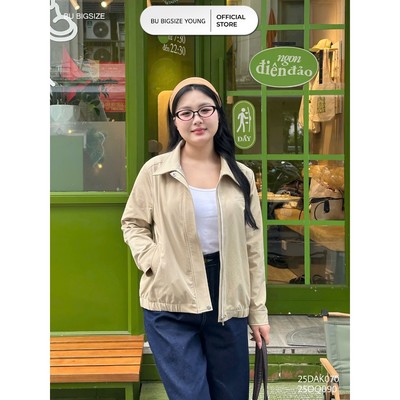 Áo khoác gió chun cạp gấu BIGSIZE (55kg đến 95kg) – 25DAK070 - [BU Bigsize Young]