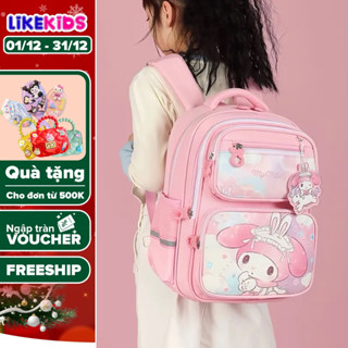  BALO cho bé gái tiểu học nhiều ngăn nhẹ êm vai chống gù quai có phản quang hoạ tiết cute 30x40cm C9 - LikeKids 