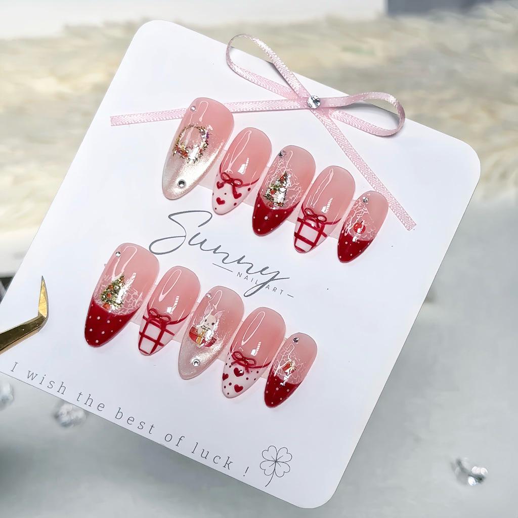[N91] Nail box thiết kế thạch fen đỏ noel