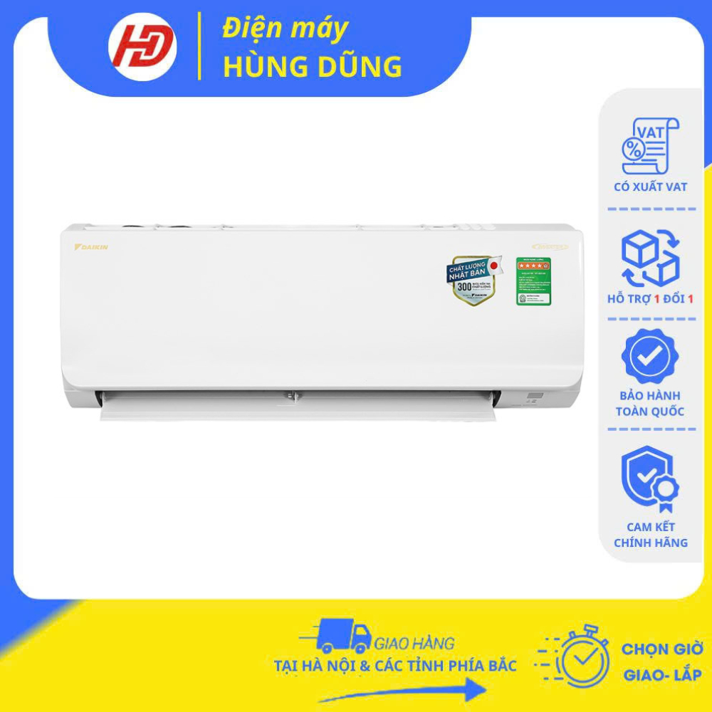 [ GIAO LẮP TRONG NGÀY TẠI HÀ NỘI ] Điều hòa Daikin 12000 BTU 1 chiều inverter FTKA35VAVMV -BH chính 
