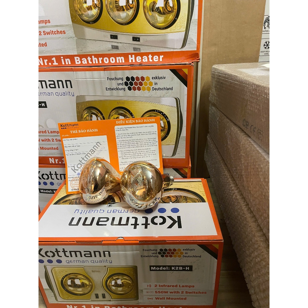 Bóng đèn sưởi nhà tắm Hans dùng cho đèn sưởi âm trần Kottmann K9S và K9R- Bảo Hành 3 năm-Chống nước
