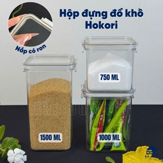  Hộp đựng thực phẩm có ron gioăng cao su đựng đồ khô đựng hạt đựng gia vị dáng cao đựng mỳ ý 