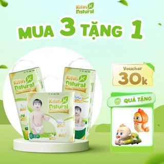   K1-TẶNG QUÀ  Combo 3 Bịch Tã Bỉm KITIN NATURAL Mỏng Thoáng Chỉ 1.8mm Chống Hăm Cho Bé Thấm Hút 1100ml Size Từ NB-4XL 