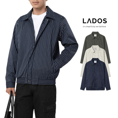[OUTLET - KHÔNG ĐỔI TRẢ] Áo khoác nam Dù thời trang cao cấp LADOS-12129 Kaki Mỏng Nhẹ Có Lót Dù Và Túi Trong, Kẻ Sọc