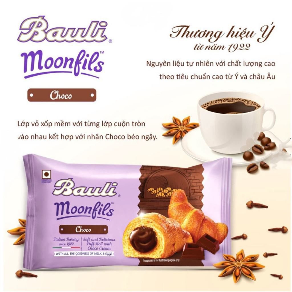 COMBO 1 Bánh Sừng Bò Bauli Moonfils 45g - Bánh ăn sáng tiện lợi giàu dinh dưỡng - Bánh sừng bò - Đồ 