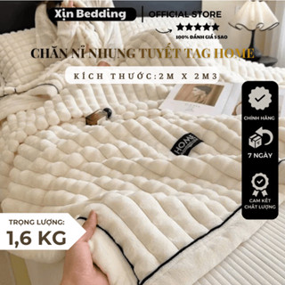  Chăn nỉ nhung tuyết mùa đông ấm áp kích thước 2m*2m3 nặng 1,6kg chăn nỉ nhung tag HOME - Xịn Bedding 