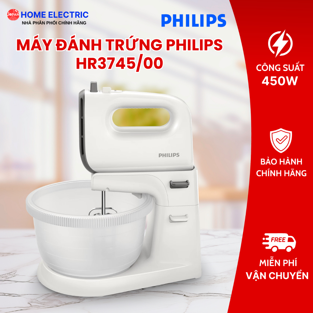 Máy đánh trứng Philips HR3745/00 450W
