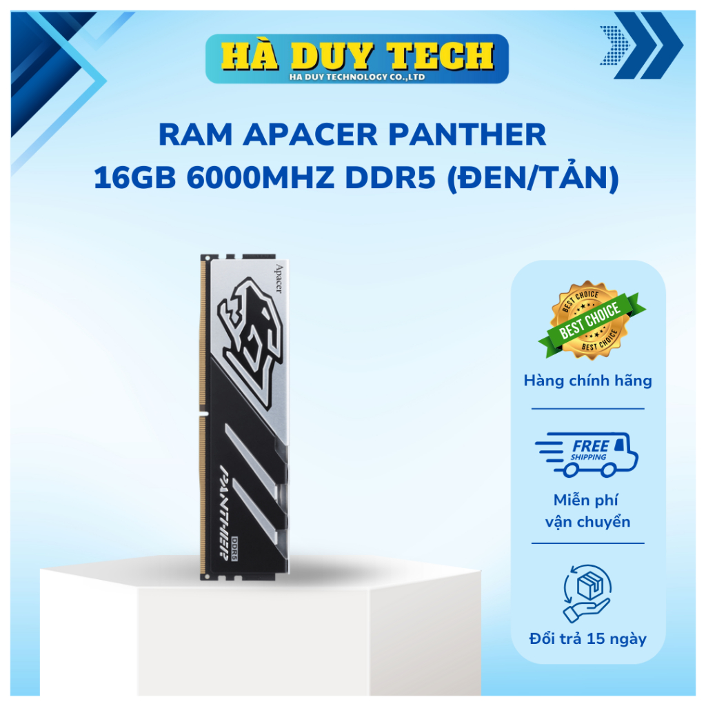 RAM APACER PANTHER 16GB 6000MHZ DDR5 (ĐEN/TẢN) - Chính Hãng - BH 36T - Hà Duy Tech