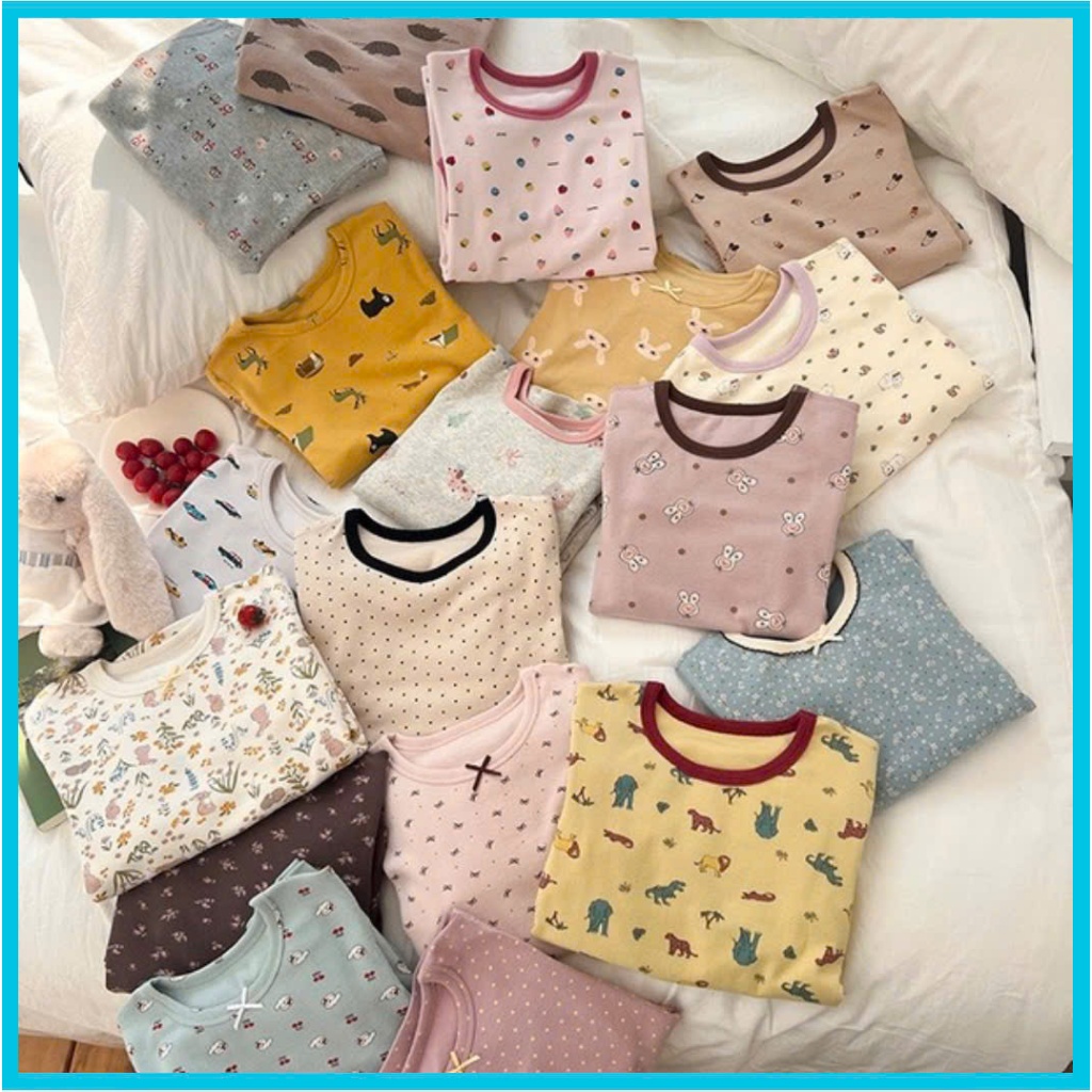 Bộ đồ homewear Ambb kids 2025 dài tay thu đông 2025 bé gái 1-8 tuổi AB2528.2