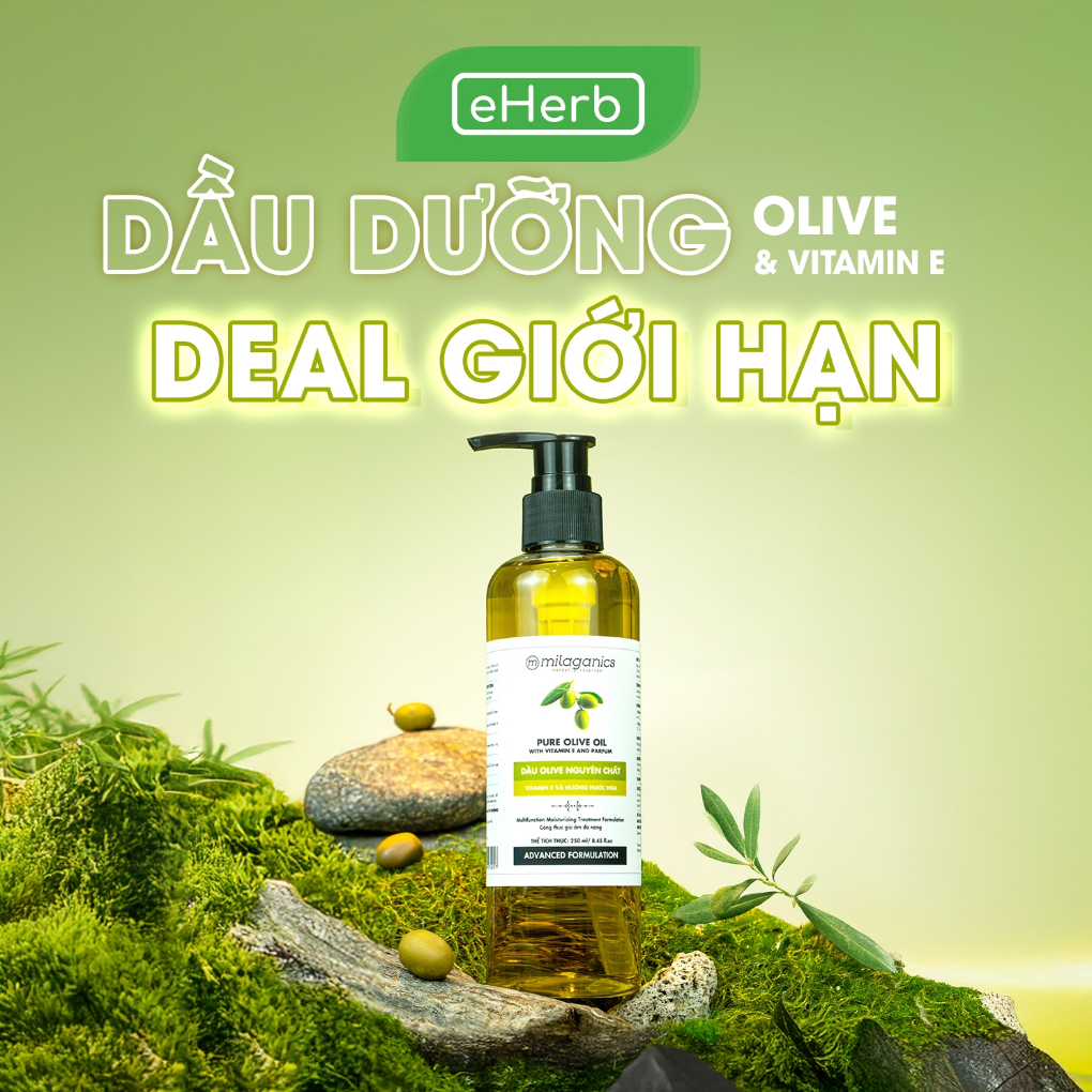 [DEAL GIỚI HẠN] Dầu Oliu Body Oil Extra Virgin Làm Mềm Da Nguyên Chất Dưỡng Da, Dưỡng Tóc MILAGANICS