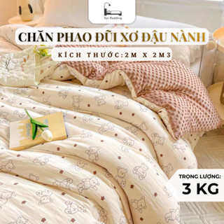  Chăn Phao Cotton Đũi Xơ Đậu Nành Mùa Đông Kích Thước 2mx2m3 cân nặng 3kg Chuẩn Loại 1 Mặt Sau Chăn Hạt Massage Ngủ 