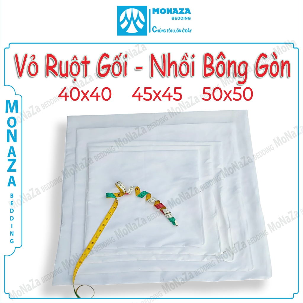 Vỏ Ruột Gối Vuông Có Khoá Kéo, Vỏ Ruột Gối Sofa Nhồi Bông Gòn Thay Thế