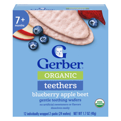 Bánh gạo hữu cơ Gerber Organic vị việt quất táo củ cải đỏ