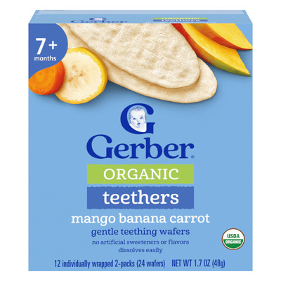 Bánh gạo hữu cơ Gerber Organic vị xoài chuối cà rốt