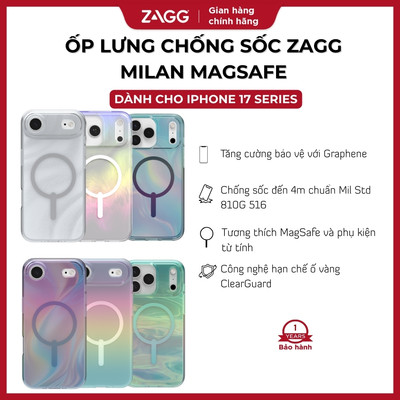 [iPhone 17 Series] Ốp lưng ZAGG Milan MagSafe chống sốc 4m, thiết kế ấn tượng, bảo hành 1 năm
